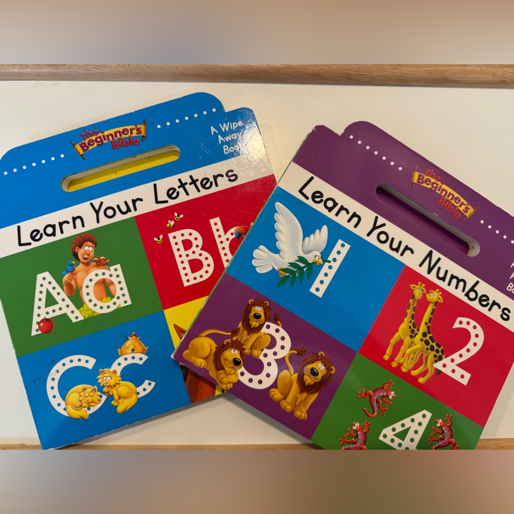 The Beginner’s Bible series Wipe away Letters and Numbers Books